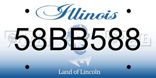 58BB588 Illinois License Plate