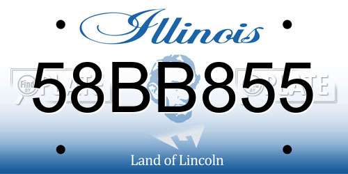 58BB855 Illinois License Plate