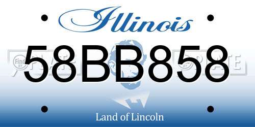 58BB858 Illinois License Plate
