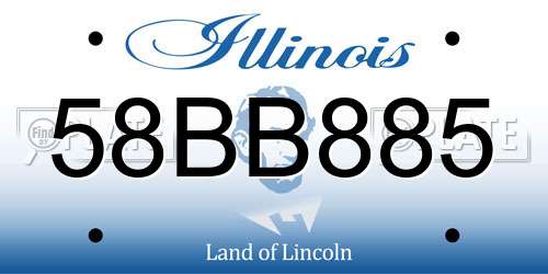 58BB885 Illinois License Plate
