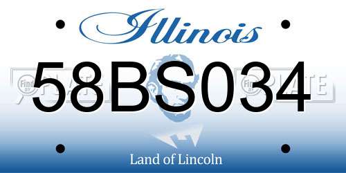 58BS034 Illinois License Plate
