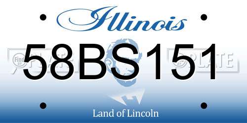 58BS151 Illinois License Plate