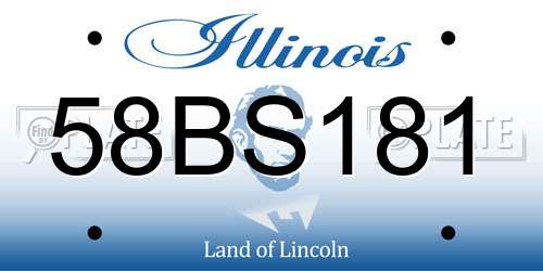 58BS181 Illinois License Plate