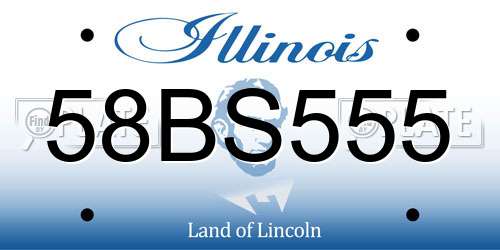 58BS555 Illinois License Plate
