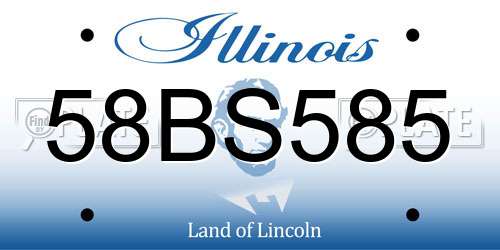 58BS585 Illinois License Plate