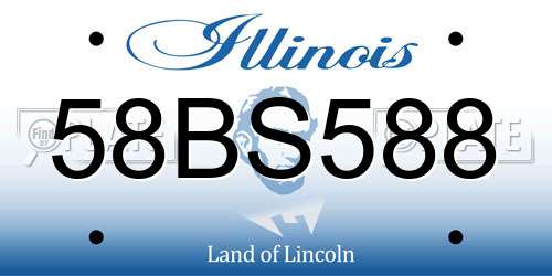 58BS588 Illinois License Plate