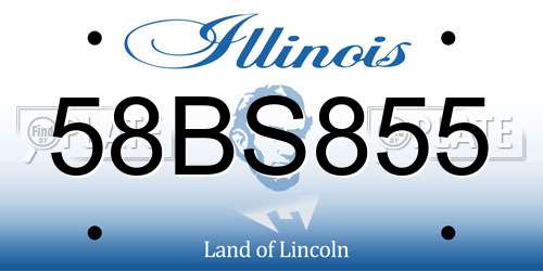 58BS855 Illinois License Plate