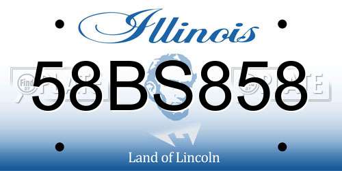 58BS858 Illinois License Plate