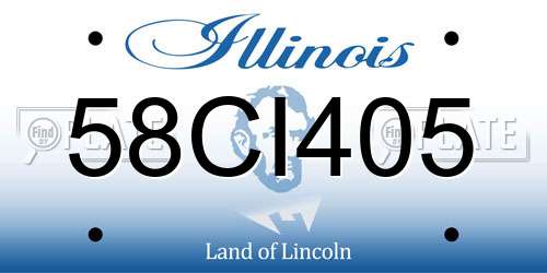 58CI405 Illinois License Plate