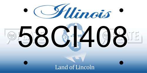 58CI408 Illinois License Plate