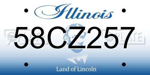 58CZ257 Illinois License Plate