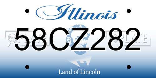 58CZ282 Illinois License Plate