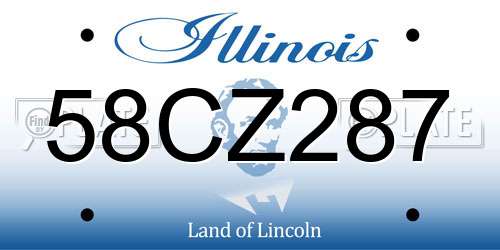58CZ287 Illinois License Plate