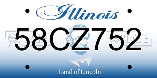 58CZ752 Illinois License Plate