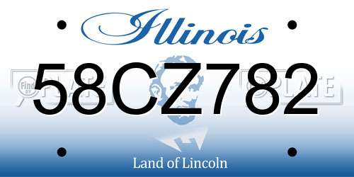 58CZ782 Illinois License Plate