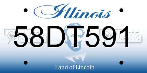 58DT591 Illinois License Plate