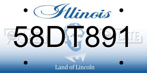 58DT891 Illinois License Plate