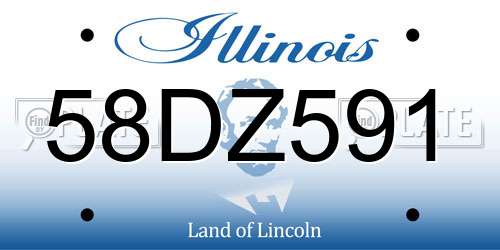 58DZ591 Illinois License Plate