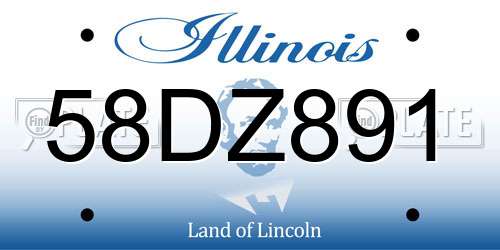58DZ891 Illinois License Plate