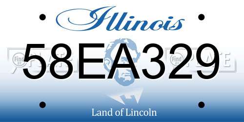 58EA329 Illinois License Plate