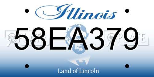 58EA379 Illinois License Plate