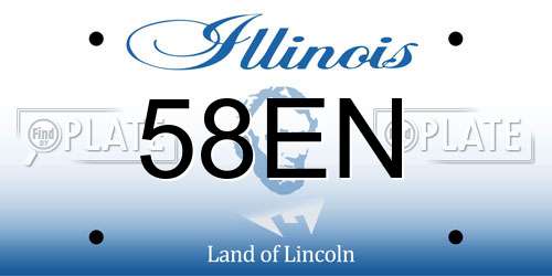 58EN Illinois License Plate