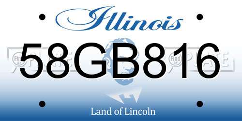 58GB816 Illinois License Plate