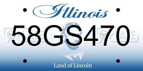 58GS470 Illinois License Plate