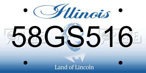 58GS516 Illinois License Plate