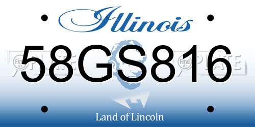 58GS816 Illinois License Plate