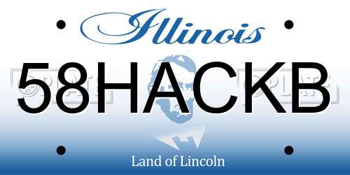 58HACKB Illinois License Plate