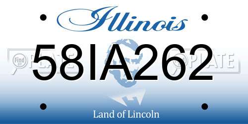 58IA262 Illinois License Plate