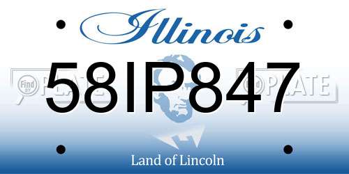 58IP847 Illinois License Plate