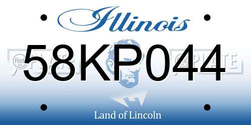 58KP044 Illinois License Plate