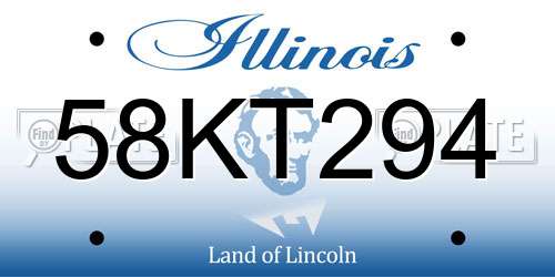 58KT294 Illinois License Plate