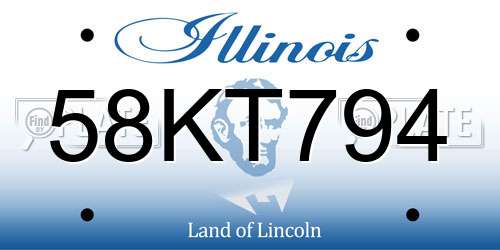 58KT794 Illinois License Plate