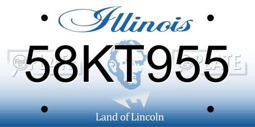 58KT955 Illinois License Plate