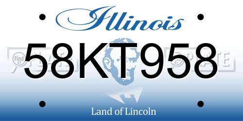 58KT958 Illinois License Plate