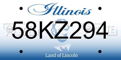 58KZ294 Illinois License Plate