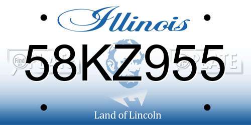 58KZ955 Illinois License Plate