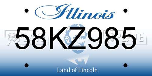 58KZ985 Illinois License Plate
