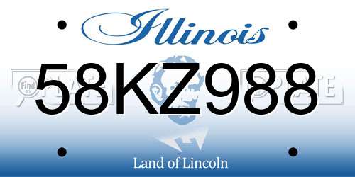 58KZ988 Illinois License Plate