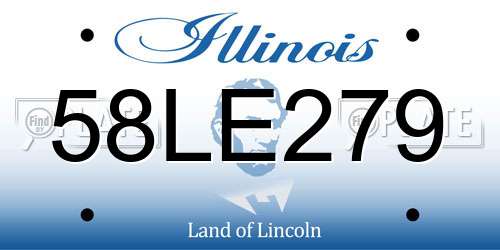 58LE279 Illinois License Plate
