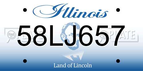 58LJ657 Illinois License Plate