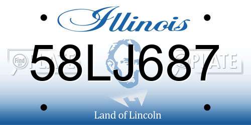 58LJ687 Illinois License Plate