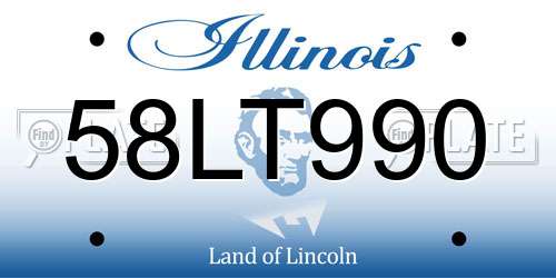 58LT990 Illinois License Plate