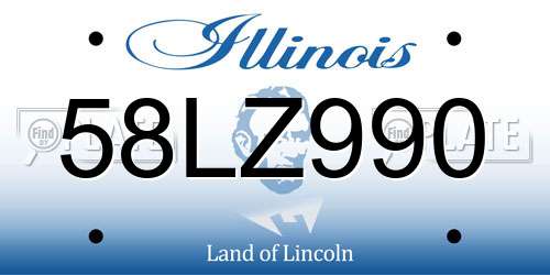 58LZ990 Illinois License Plate