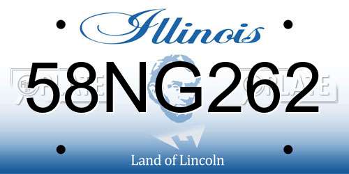 58NG262 Illinois License Plate