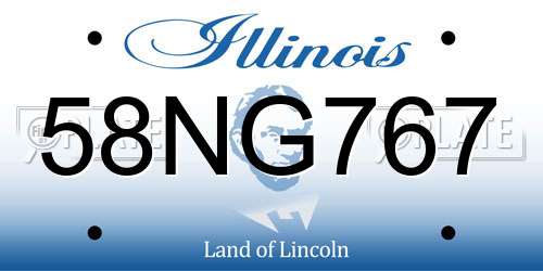 58NG767 Illinois License Plate
