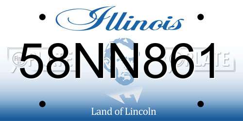 58NN861 Illinois License Plate